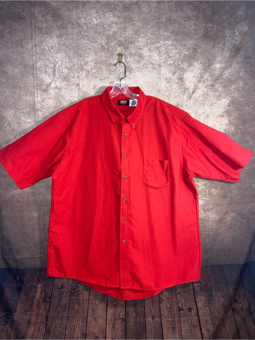 Red Kap-Red poplin short sleeve button down shirt-Men’s size XXL-NWOT